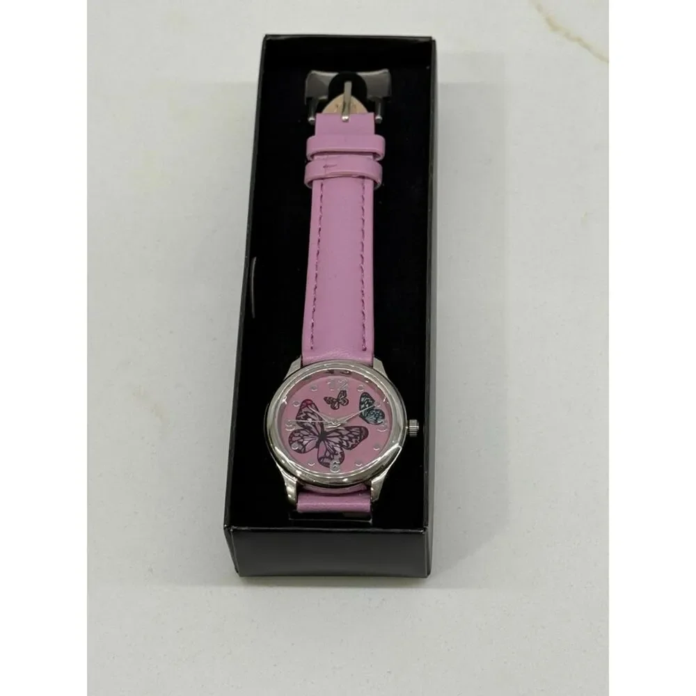 Avon Garden Party Strap Watch Butterflies Pink Dial NIB